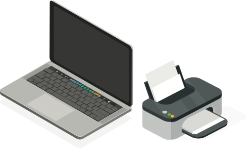 equipamentos liquido: pc e impressora